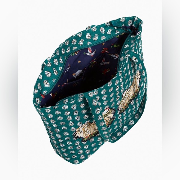 Vera Bradley Small Vera Tote Quilted Cotton ✨ French Hen + Snow Globe Motifs - Picture 11 of 16